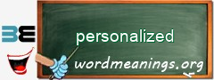 WordMeaning blackboard for personalized